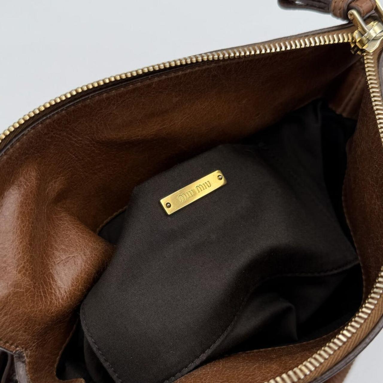 🔥 Authentic Miu Miu Mini Vitello Lux Brown Leather Handbag Pre-owned 🔥
