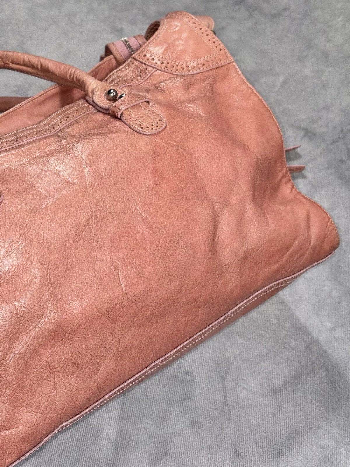 RARE Balenciaga City Bag Women`s Archive Y2K Avantgarde Pink Leather Medium Bag