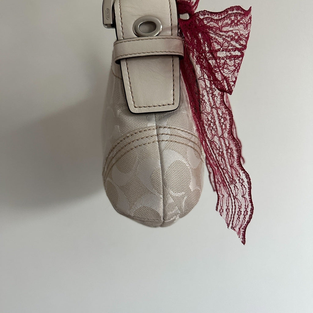 y2k coach white monogram soho bag
