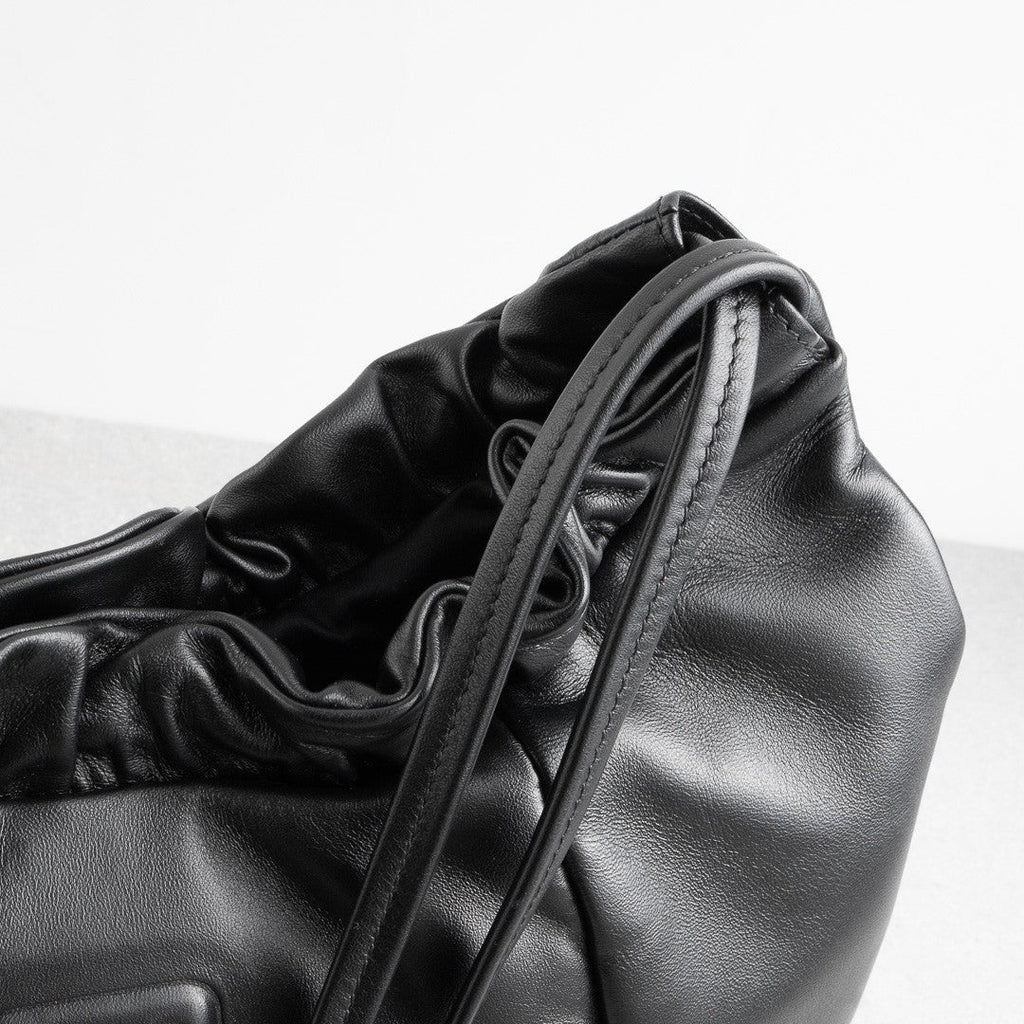 MIU MIU Nappa Leather  Hobo Bag  Black AW24 Shoulder Handbag 5BC175