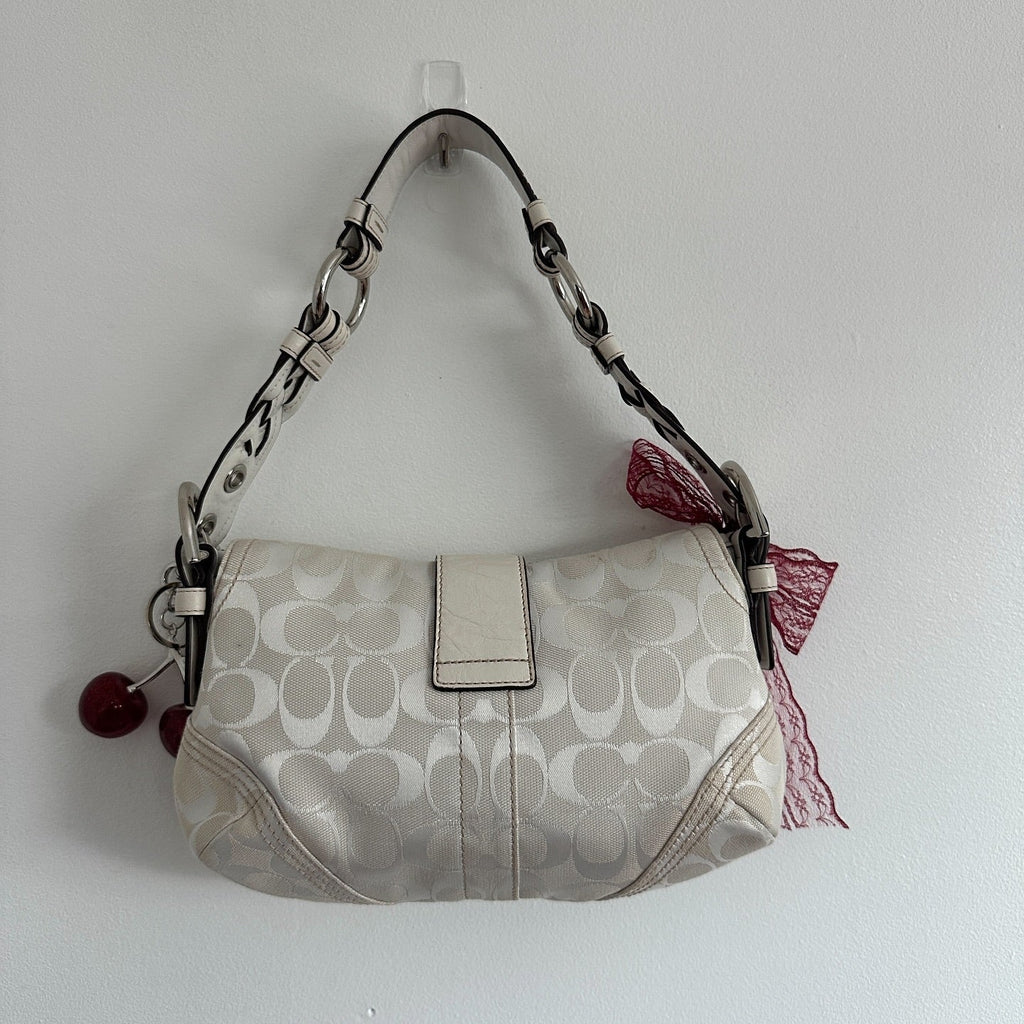 y2k coach white monogram soho bag