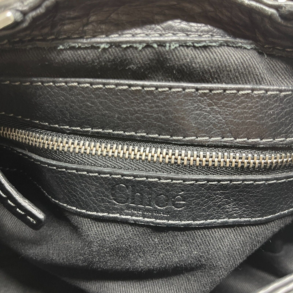 Chloe paddington mini hand bag black leather key padrock auth rare