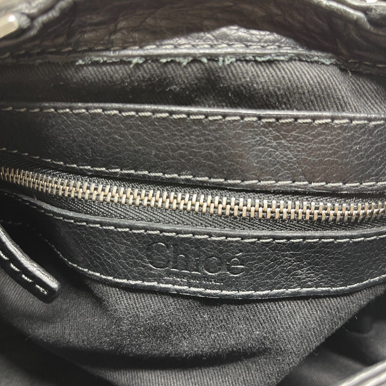 Chloe paddington mini hand bag black leather key padrock auth rare